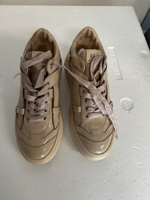 AGL Attilio Giusti Leombruni Women Leather Sneakers Beige EU 38.5 Made In Italy