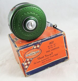 Vintage SHAKESPEARE SILENT TRU ART No. 1837 Model GE Automatic Fly Reel Box
