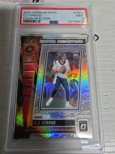 CJ Stroud 2023 Panini Donruss Optic #CRCJ Chain Reaction Prizm PSA 9 RC Texans