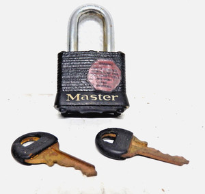 { NOS  Rare Vintage Master padlock with black coating on bottom See Pictures.