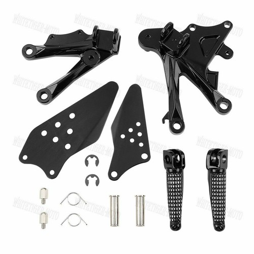 Black Aluminum Footpeg Front Footrest Foot For KAWASAKI Ninja ZX10R 2006-2010 - Picture 5 of 11