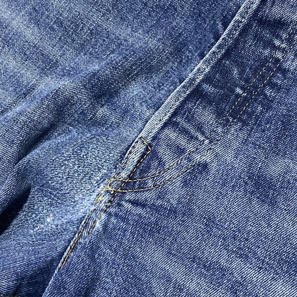 Polo Ralph Lauren Jeans Mens 40x30 Blue Varick Slim Straight Distressed Repair - Image 3 of 4