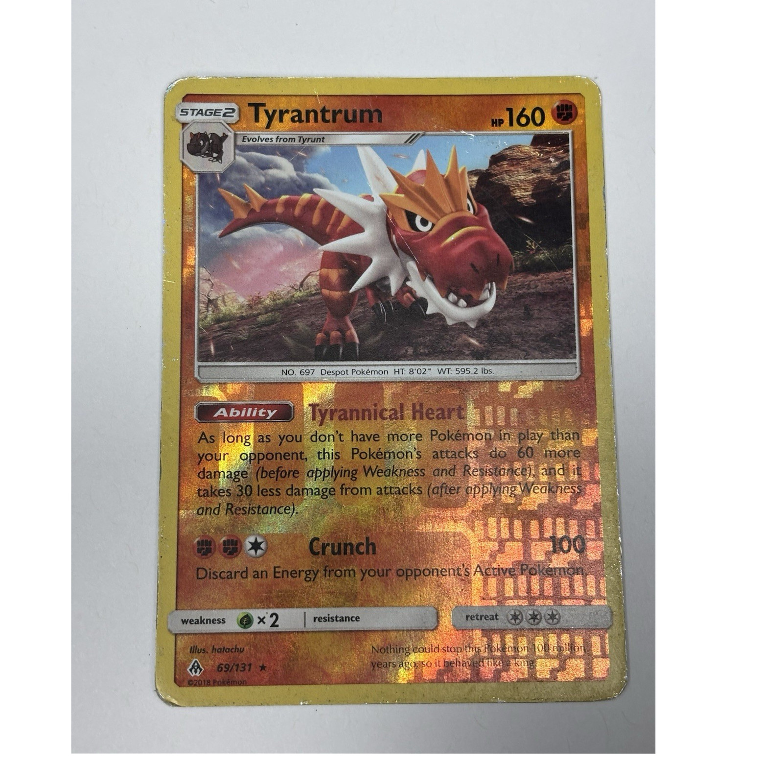 Pokémon Tyrantrum 69/131 Sm-Forbidden Light Rare Reverse Holo
