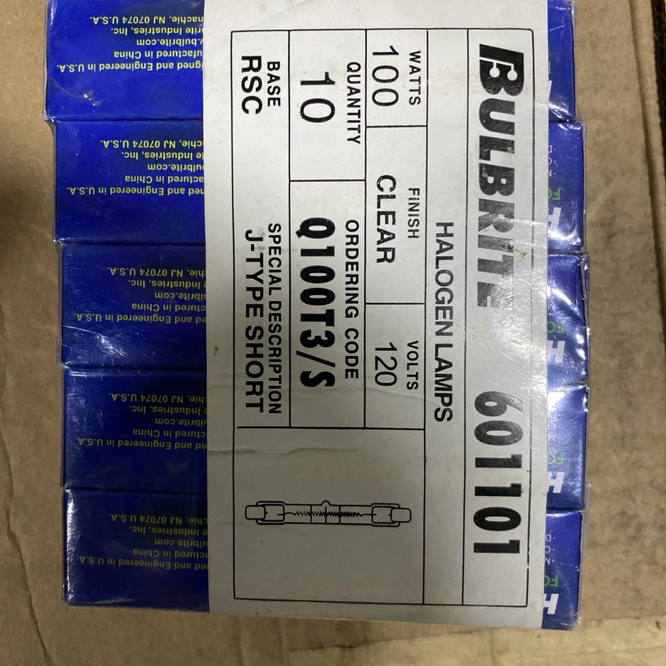 Lot - 10 - Bulbrite 601101 Q100T3/S Bulb J-Type T3 Recessed 100W 120V Clear - Image 4 of 4