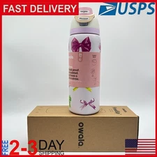 Owala "Girlhood" 32oz Free Sip Limited Edition UO Exclusive Multicolor Pink Bows