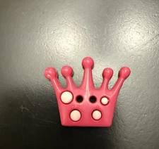 Dill Buttons Pink Crown Button, #341162, 1 Inch, 28mm (Lot of 7)