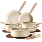 Carote 14Pcs Pots And Pans Set Non Stick Ceramic Cookware Set Non-Toxic Kitchen