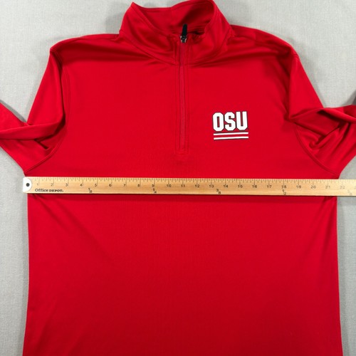 Ohio State Buckeyes Quarter Zip Pullover Mens Large Red Golf Stretch OSU Bucks - Picture 5 of 9