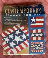 Leisure Arts Hooked on Contemporary Fleece Rug Kit Patriotic Flag