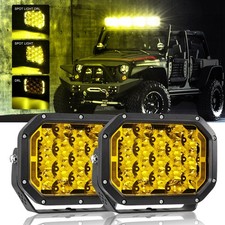 AUXBEAM 2pcs 7X5" Rectangle Amber LED Lights DRL For 2024 Can-Am Maverick X3 RR