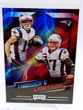 2018 Panini Playoff - Thunder and Lightning Rob Gronkowski, Chris Hogan #12 