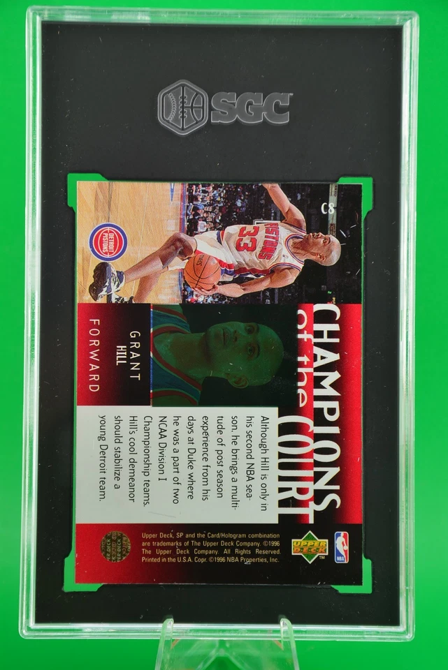 1995-96 Upper Deck SP Championship of the Court #C8 Grant Hill Pistons SGC 8 - Image 2 of 2
