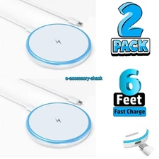 2 PACK 6FT Magnetic Wireless FAST Charger For Magsafe iPhone 16 15 14 13 Pro Max