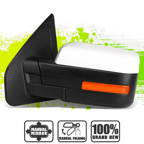 For 04-14 Ford F150 Right Adjustable Manual Foldable Side Rear Mirror Chrome