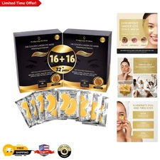 24K Gold Eye Care: 32 Pairs of Gel Patches for Instant Skin Rejuvenation