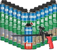 Demsun P90 Thermcoat Insulation Spray Foam Set: 12 cans + cleaner+applicator gun