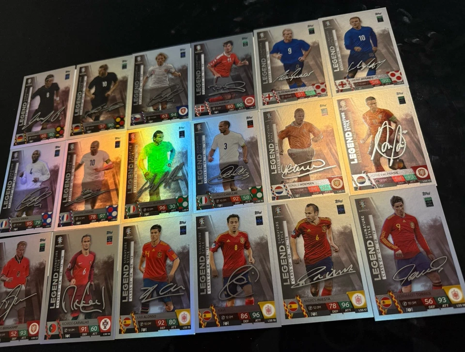 Euro 2024 Match Attax Full Set Of 18 Signature Style Legend Signed Cards - Image 2 of 3