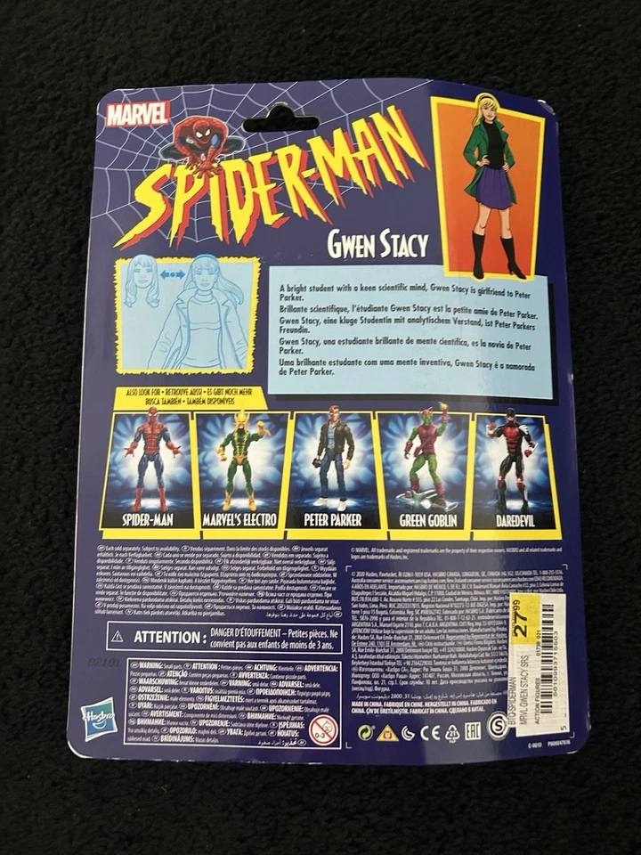 Figura de acción Hasbro Marvel Legends Gwen Stacy Retro Spider-Man Series 6 pulgadas Foto 2 de 2