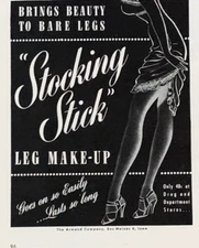 Stocking Stick Leg Make-Up Beauty Des Moise Iowa Vintage Print Ad 1945 #0535