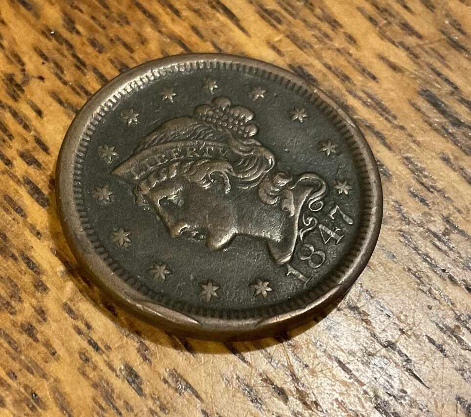 1847 Large Cent Sharp EF Error Cud | eBay