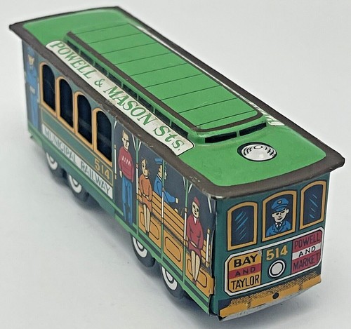 Carro de fricción litográfica de hojalata vintage Powell Mason Streets San Francisco Japón - Imagen 2 de 8