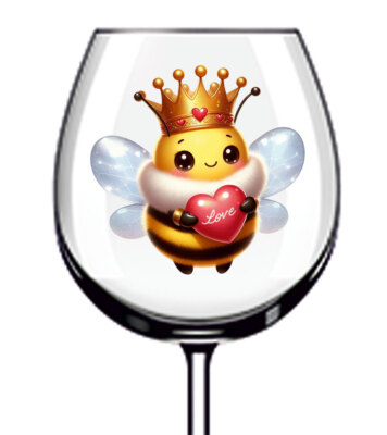 12x Valentinstag Honigbiene Vinyl Aufkleber Abziehbild Becher Weinglas Flasche Becher
