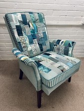 Vintage Parker Knoll  Armchair Reupholstered in Patchwork Design
