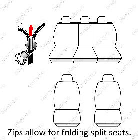 Car seat covers fit Ford Probe - full set silver / black sport style - Picture 4 of 5