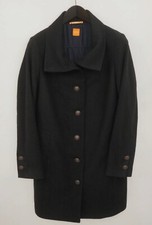 Women Hugo Boss Coat Wool Black Button M It46 Fr44 Us10 Uk14 Vak413