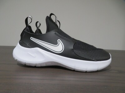 Nike Flex Runner Boys 7Y Shoes FN1294-005 Black White Mesh