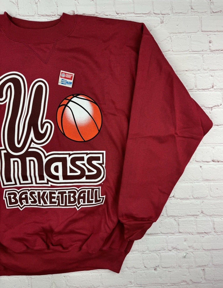 NWT Vtg 90s UMASS Basketball Sweatshirt Crewneck Salem Sportswear