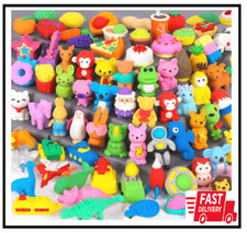 70 Pcs Animal Erasers Desk Pets for Kids Classroom Prizes, Puzzle Erasers Take A