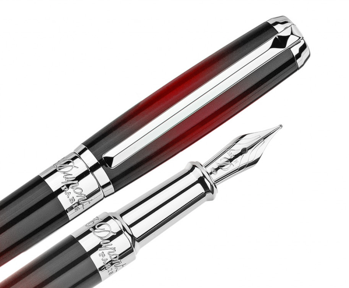 S.T. Dupont Line D Atelier Sunburst Red Fountain Pen