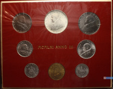 NL* Vaticano Papa GIOVANNI XXIII Divisionale 1961 III con 500 Lire Argento FDC