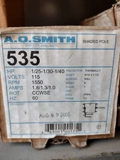 #535 A.O. SMITH 3 SPEED 115V MOTOR