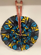  New Arrival  Kosi Ankara Print Pattern Folding Hand Fan l Home Decor