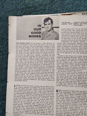 Sk54 Ephemera 1959 Artikel Jack Kerouac The Dharma Bums
