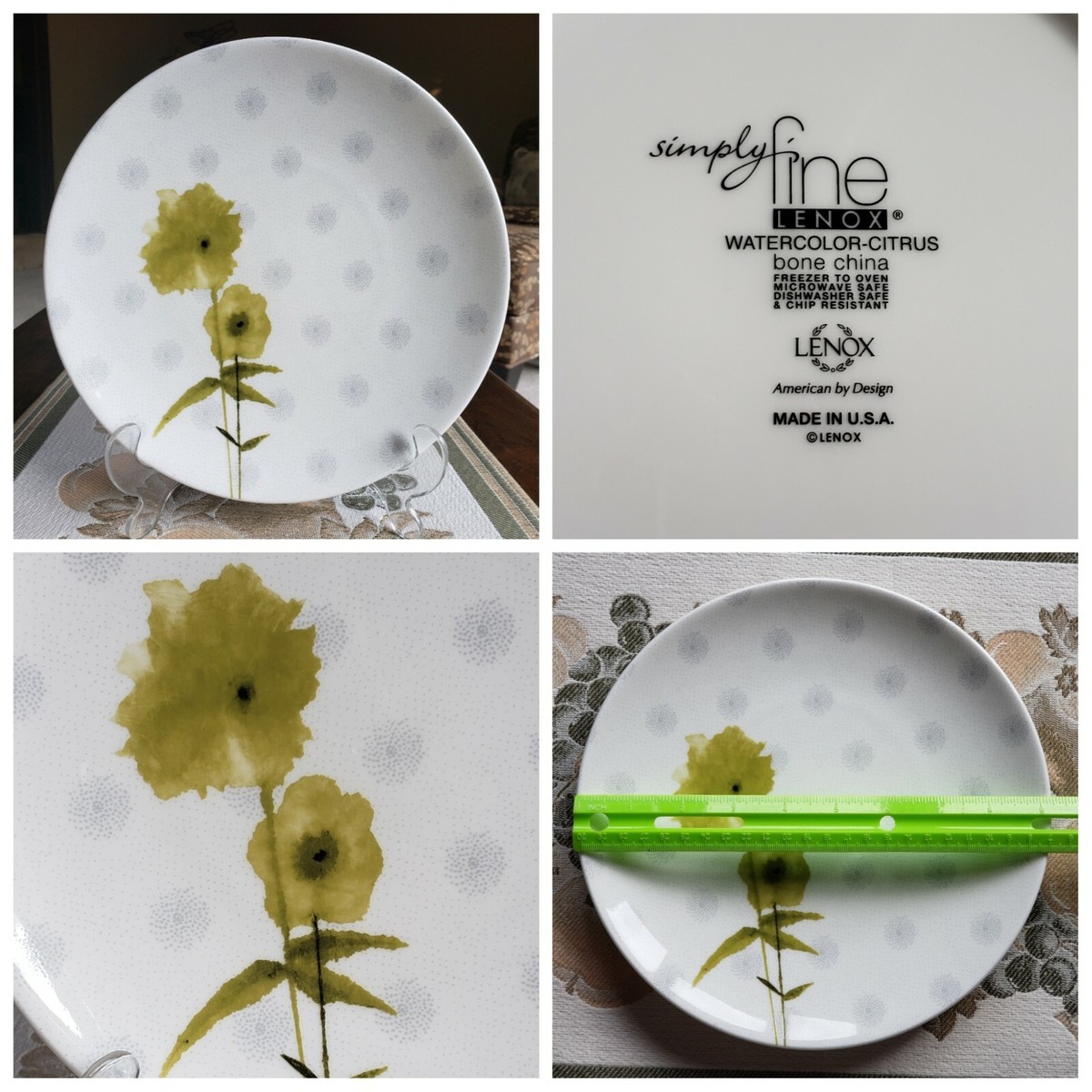 LENOX Simply Fine 💐 WATERCOLOR CITRUS 💐 Salad Plate 💐 NEW 💐