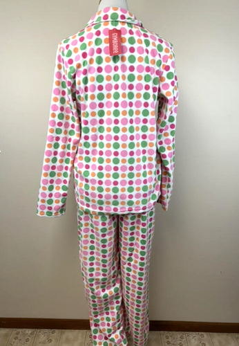 NWT Gymboree Mommy M Polka Dot Microfleece Pajama Set White Pink Green - Picture 3 of 4
