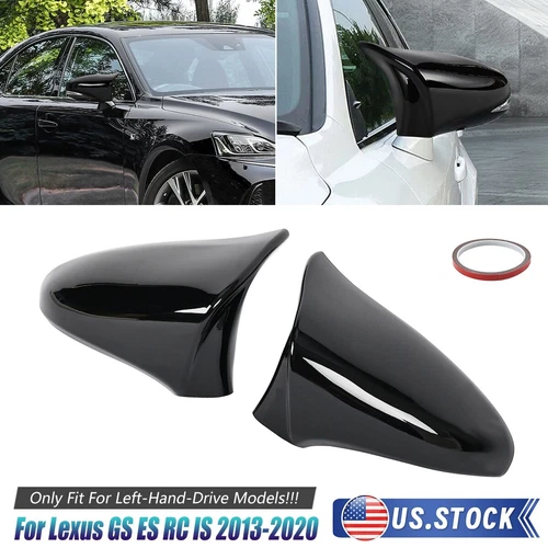 FOR LEXUS IS200t IS300 IS350 14-20 M STYLE GLOSS BLACK SIDE MIRROR COVER OVERLAY