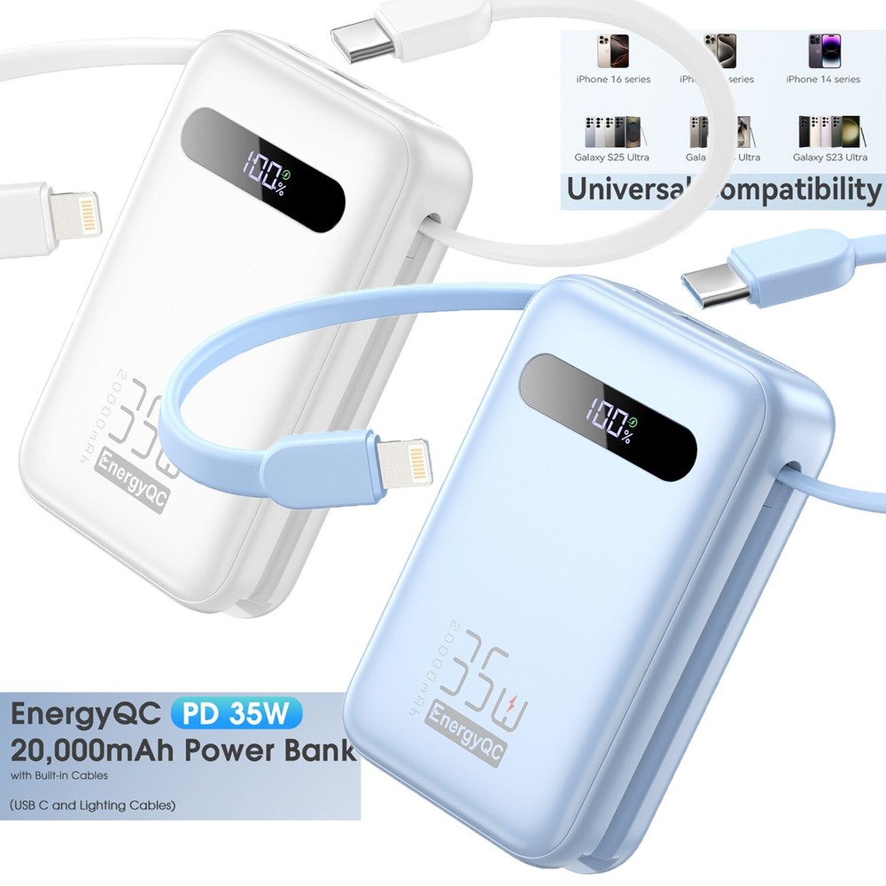 20000mAh 35W PD Fast Charging Power Bank for iPhone QC 4.0 Portable