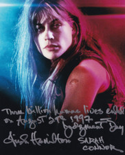 Linda Hamilton signed autograph 20x25cm Terminator in person autograph ACOA