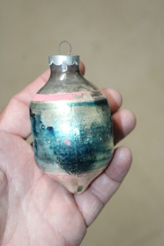 Vintage Glass Christmas Ornament - 3 3/4" DOUBLE SIDED INDENTED - Picture 5 of 9