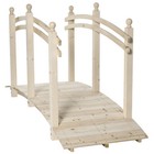 7.5' Wooden Arch Garden Bridge Safety Rails for Backyard Ponds Creeks Streams