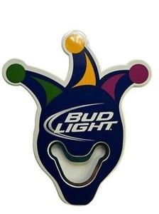Bud Light Mardi Gras Joker Bottle Opener Smiling Clown NIP