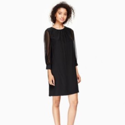 Silk Shift Dress Sheer Sleeves size 6 