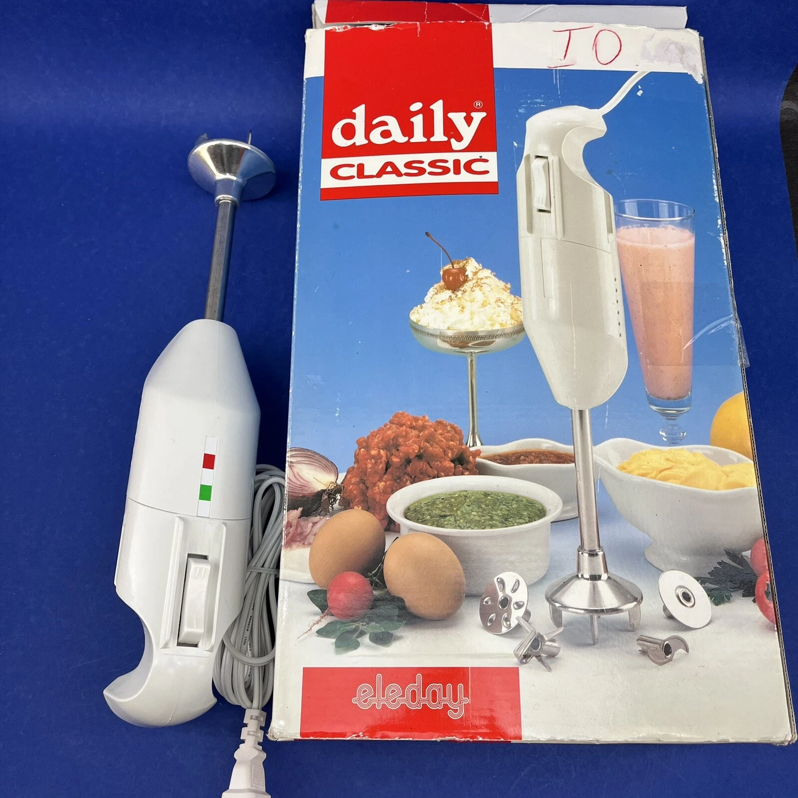 Eleday Italy Hand Immersion Blender Kit Accessories Stand New Open Bowl Mixer