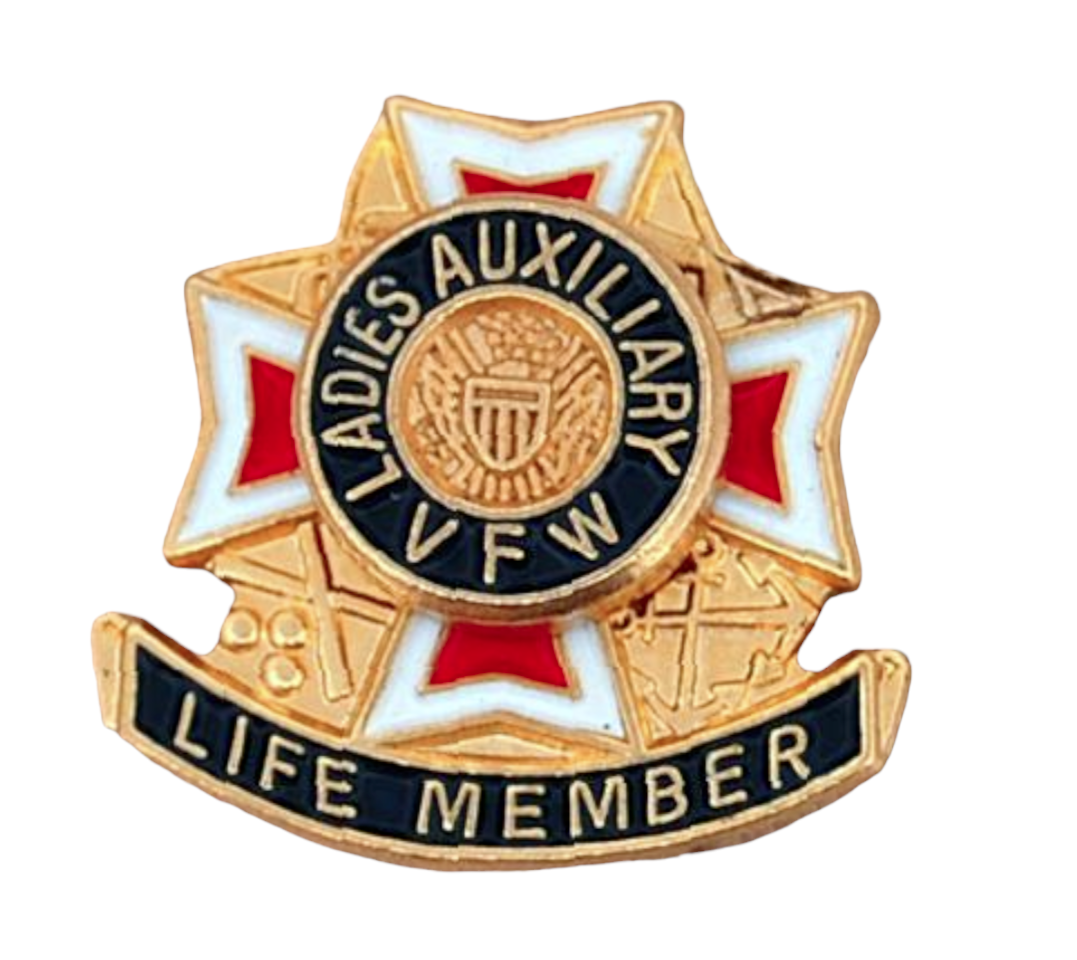 Vintage VFW Ladies Auxiliary Veterans Of Foreign Wars LIFE MEMBER Lapel