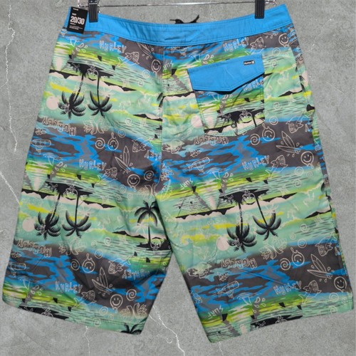 Hurley Boardshorts Boys' 20/30 Doodle All Over Print Blue Lazer 10" Inseam - Picture 2 of 2