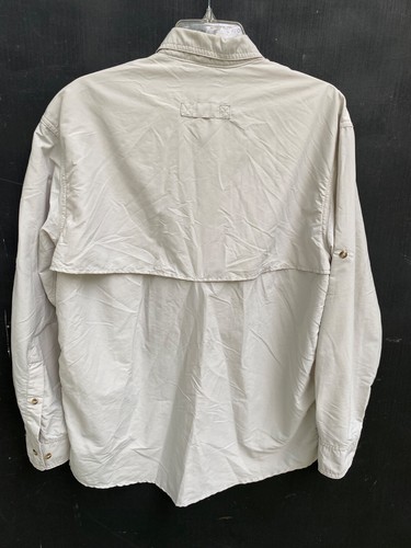L. L. Bean Activewear Shirt Men's Medium Reg Fit Stone Logo Nylon Polyester - Picture 4 of 9